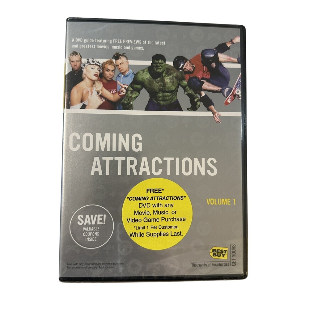 Best Buy Coming Attractions Volume 1 DVD 2003 New Sealed No Doubt Tony Hawk Hulk